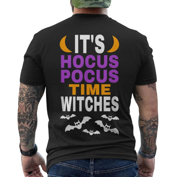 Halloween T Its Hocus Pocus Time Witches Bats Flying Men's T-shirt Back Print