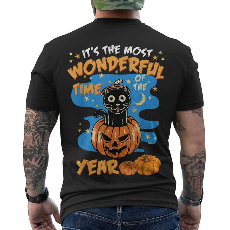 Halloween Its The Most Wonderful Time Of The Year Cat Witch Men's T-shirt Back Print - Thegiftio