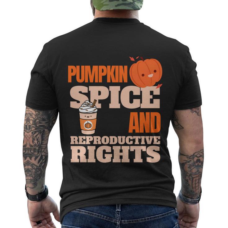 Halloween Pumpkin Spice And Reproductive Support Design Cute Gift Men's Crewneck Short Sleeve Back Print T-shirt