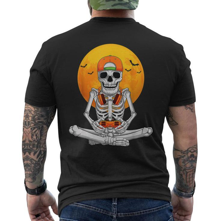 Halloween Skeleton Gamer Video Gaming Boys Ns Men's T-shirt Back Print