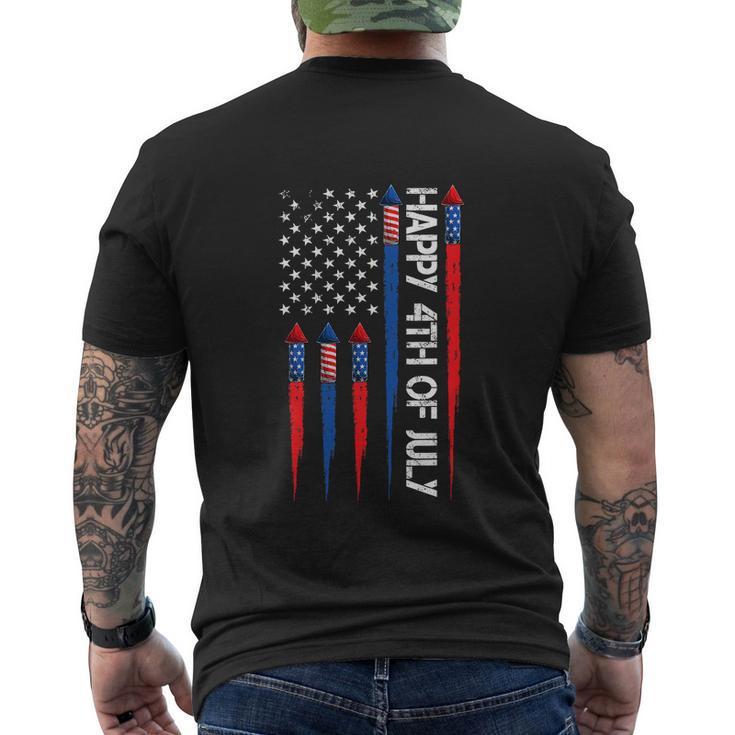 Happy 4Th Of July 2022 America Flag Men's Crewneck Short Sleeve Back Print T-shirt