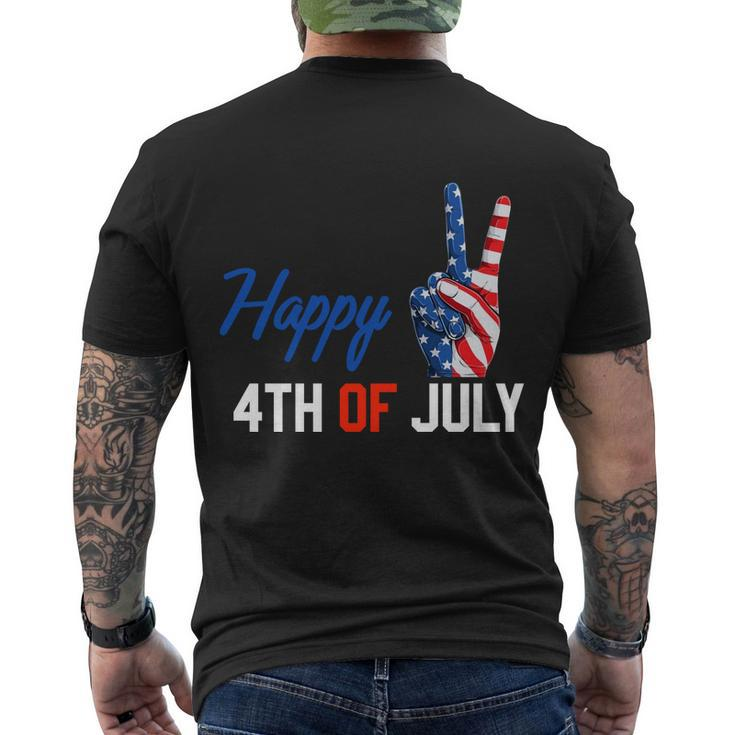 Happy 4Th Of July Peace America Independence Day Patriot Usa V2 Men's Crewneck Short Sleeve Back Print T-shirt