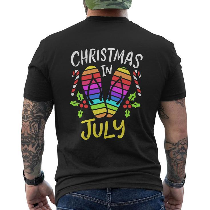 Happy Christmas In July Summer Vacation Men's Crewneck Short Sleeve Back Print T-shirt