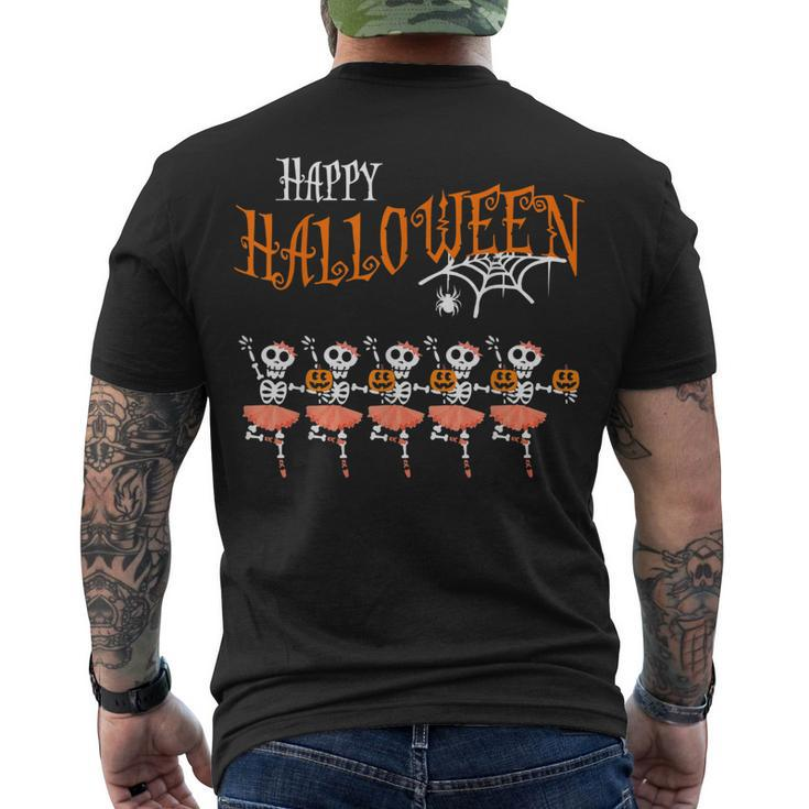 Happy Halloween Dancing Ballet Skeleton Dancer Lovers Men's T-shirt Back Print