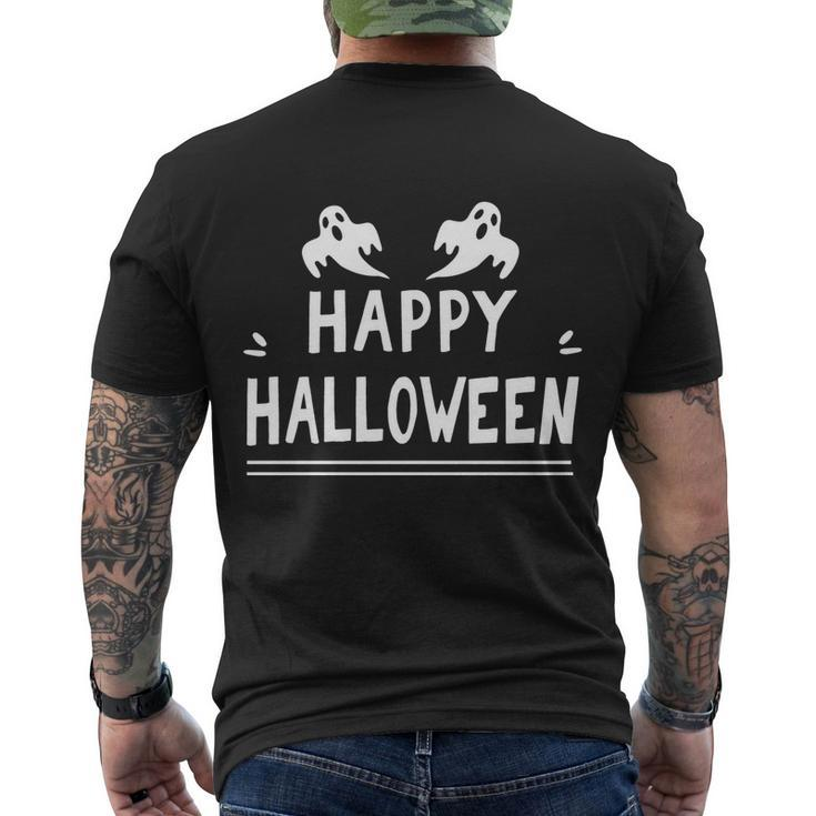 Happy Halloween Ghost Funny Halloween Quote Men's Crewneck Short Sleeve Back Print T-shirt