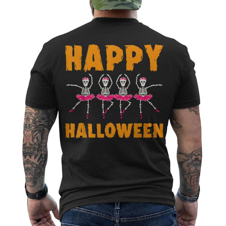 Happy Halloween Lazy Costume Dancing Skeleton Ballerina Men's T-shirt Back Print