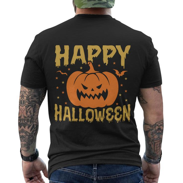 Happy Halloween Pumpkin Halloween Quote V10 Men's Crewneck Short Sleeve Back Print T-shirt