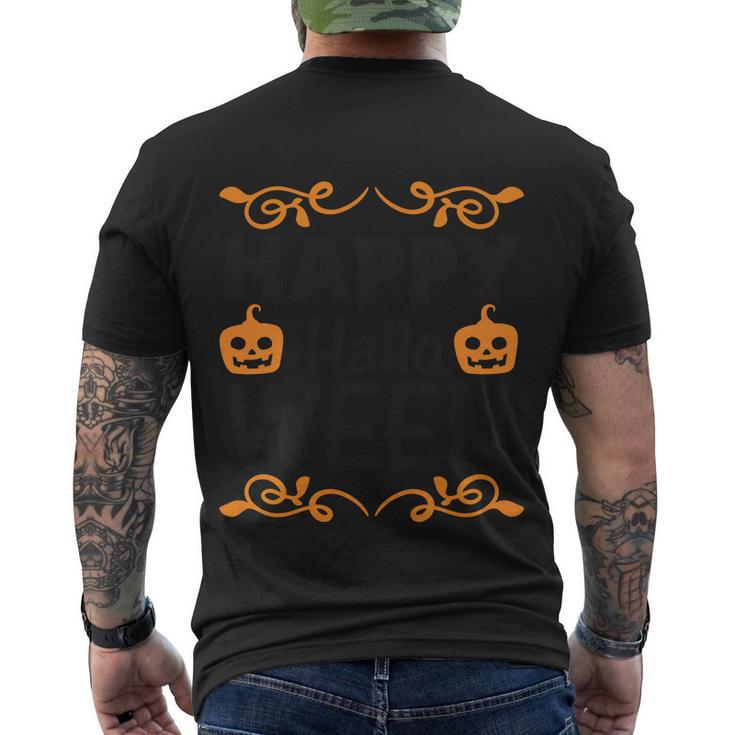 Happy Halloween Pumpkin Halloween Quote V3 Men's Crewneck Short Sleeve Back Print T-shirt