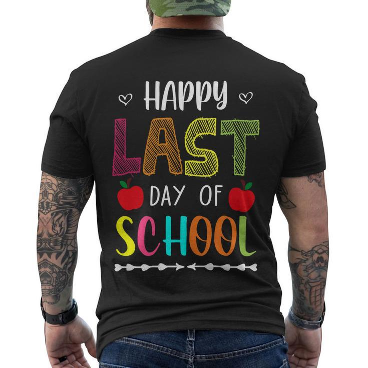 Happy Last Day Of School Summer Break Teacher Friday Gift Men's Crewneck Short Sleeve Back Print T-shirt