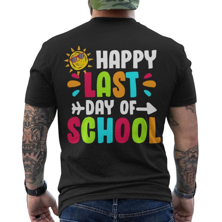 Happy Last Day Of School Sun Tshirt Men's Crewneck Short Sleeve Back Print T-shirt