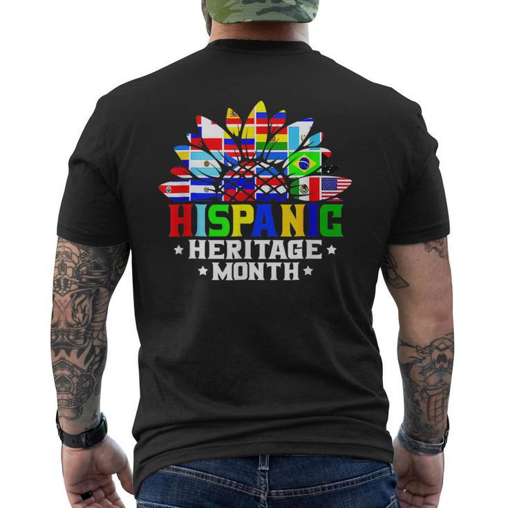 Happy National Hispanic Heritage Month Decoration Flags Men's T-shirt Back Print