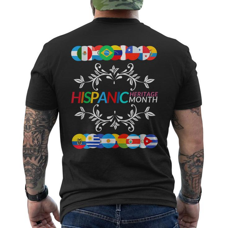 Happy Hispanic Heritage Month Latino Countries Flags Men's T-shirt Back Print