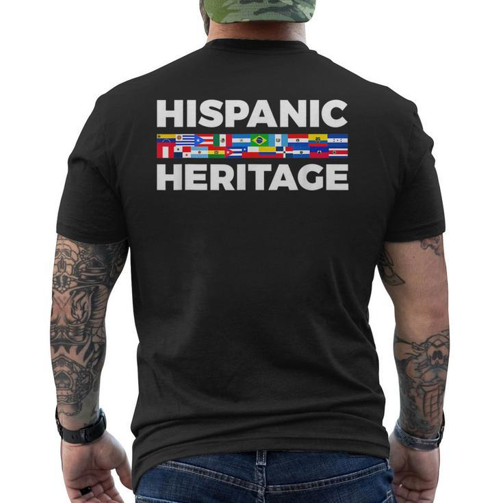 Happy Hispanic Heritage Month Latino Country Flags Men's T-shirt Back Print