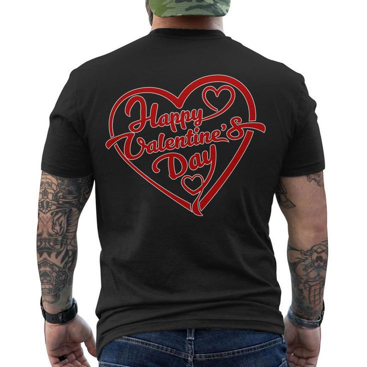 Happy Valentines Day Heart Men's Crewneck Short Sleeve Back Print T-shirt