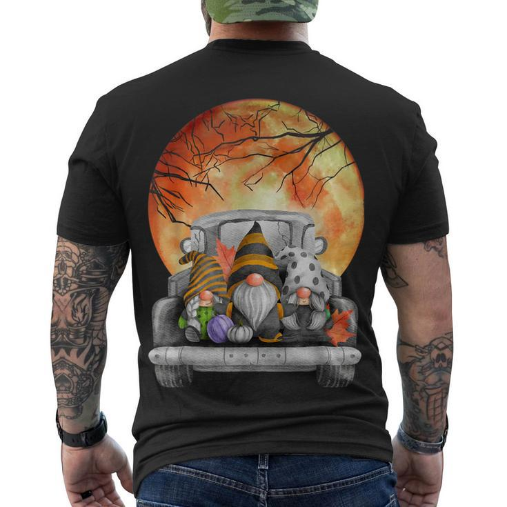 Harvest Fall Halloween Moon Gnomes Truck Bed Goth Cute Spook Men's T-shirt Back Print