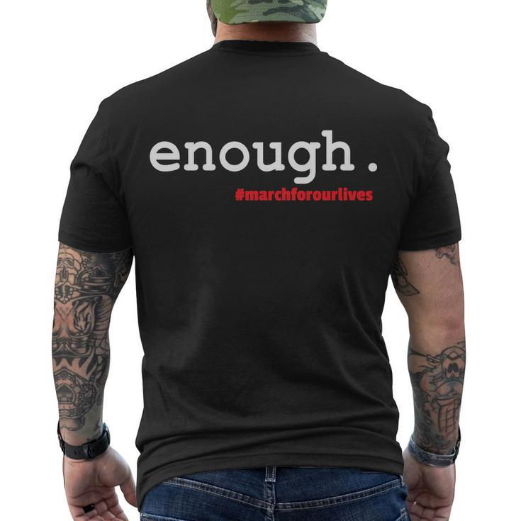 Hashtag Enough March For Our Lives Tshirt Men's Crewneck Short Sleeve Back Print T-shirt