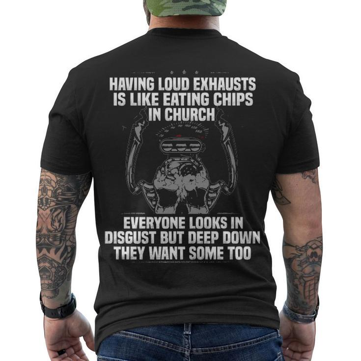 Having Loud Exhausts Men's Crewneck Short Sleeve Back Print T-shirt