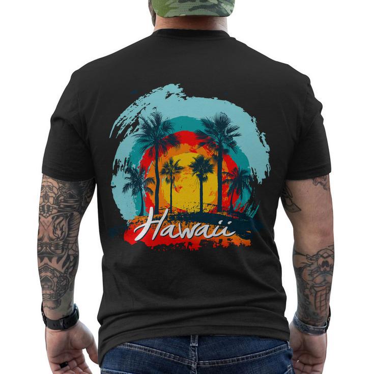 Hawaii Tropical Sunset Men's Crewneck Short Sleeve Back Print T-shirt