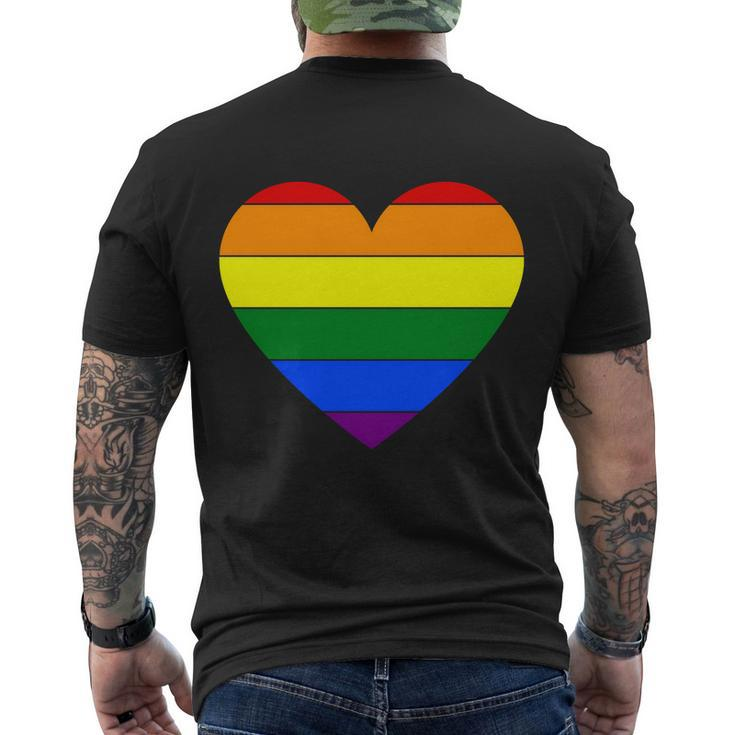 Heart Lgbt Gay Pride Lesbian Bisexual Ally Quote V3 Men's Crewneck Short Sleeve Back Print T-shirt