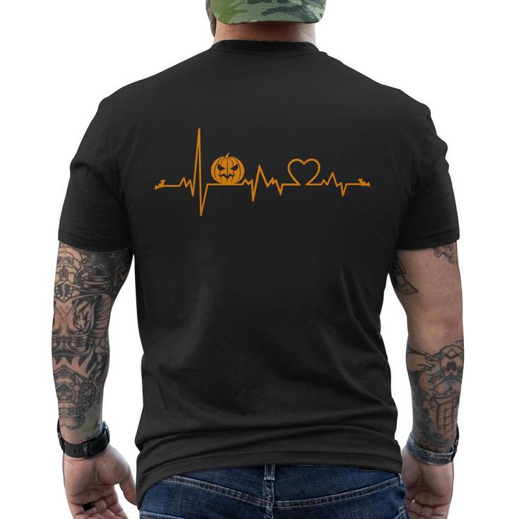 Heartbeat Pumpkin Halloween Quote Men's Crewneck Short Sleeve Back Print T-shirt