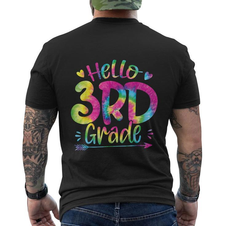 Hello 3Rd Grade Teachers Tie Dye Funny Back To School Men's Crewneck Short Sleeve Back Print T-shirt