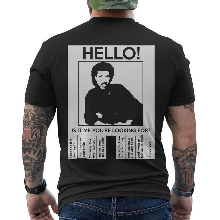 Hello Is It Me Youre Looking For Tshirt Men's Crewneck Short Sleeve Back Print T-shirt