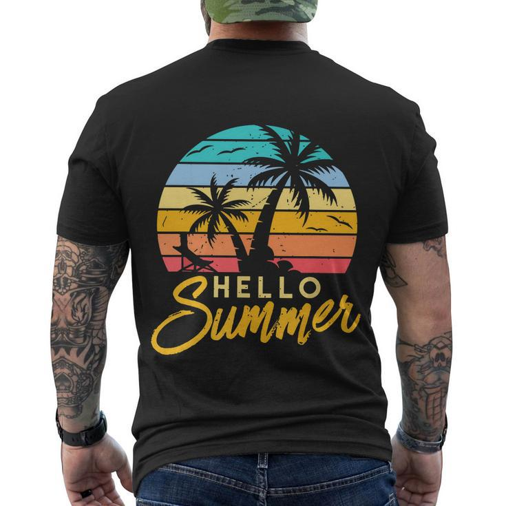 Hello Summer Retro Beach Vacation Men's Crewneck Short Sleeve Back Print T-shirt