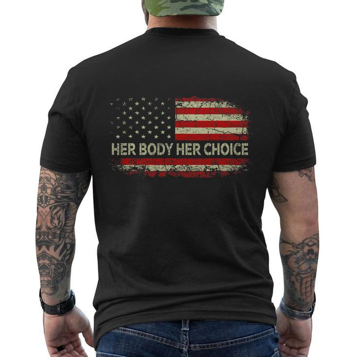 Her Body Her Choice American Us Flag Reproductive Rights Men's Crewneck Short Sleeve Back Print T-shirt