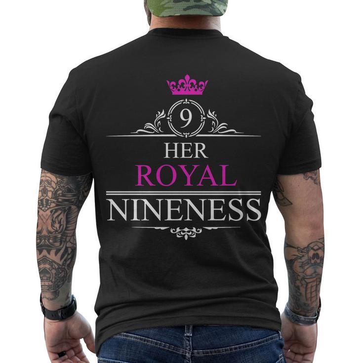 Her Royal Nineness 9Th Birthday Nine Year Old Girl Men's Crewneck Short Sleeve Back Print T-shirt