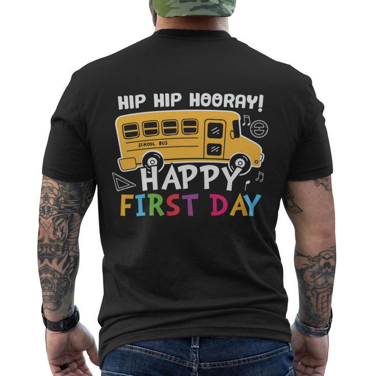 Hip Hip Hooray Happy First Day Back To School First Day Of School V3 Men's Crewneck Short Sleeve Back Print T-shirt