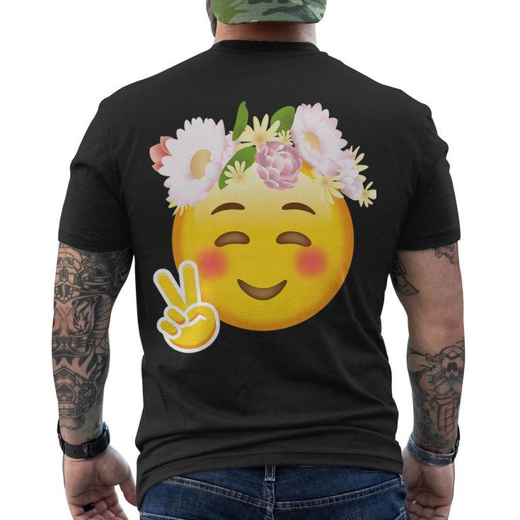 Hippy Smiley Face Peace Sign Tshirt Men's Crewneck Short Sleeve Back Print T-shirt