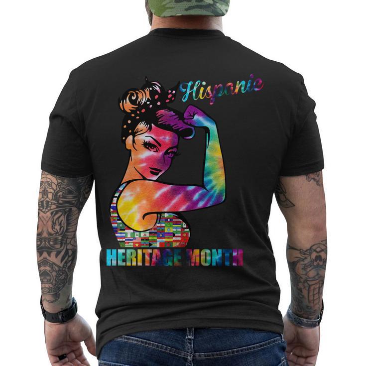 Hispanic Heritage Month Messy Bun Colorful Men's Crewneck Short Sleeve Back Print T-shirt