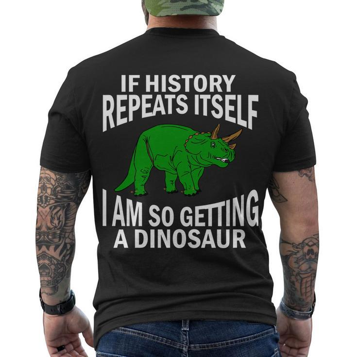 History Repeating Dinosaur Tshirt Men's Crewneck Short Sleeve Back Print T-shirt