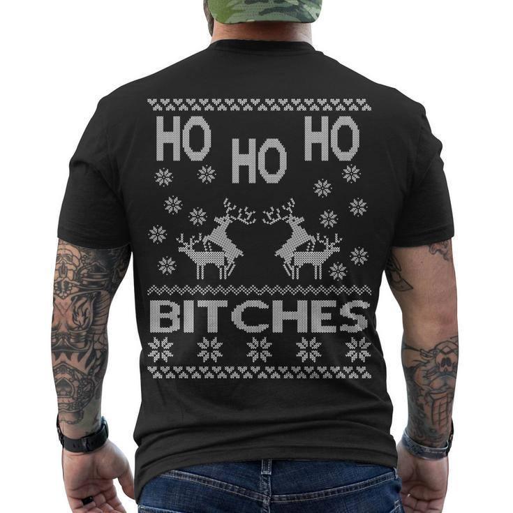 Ho Ho Ho Bitches X-Mas Ugly Christmas Men's Crewneck Short Sleeve Back Print T-shirt