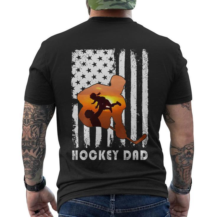 Hockey Dad Father And Kid Family Hockey Lover Men's Crewneck Short Sleeve Back Print T-shirt
