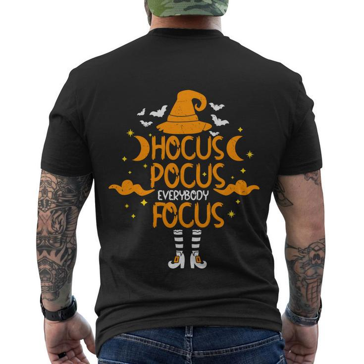 Hocus Pocus Focus Witch Halloween Quote Men's Crewneck Short Sleeve Back Print T-shirt