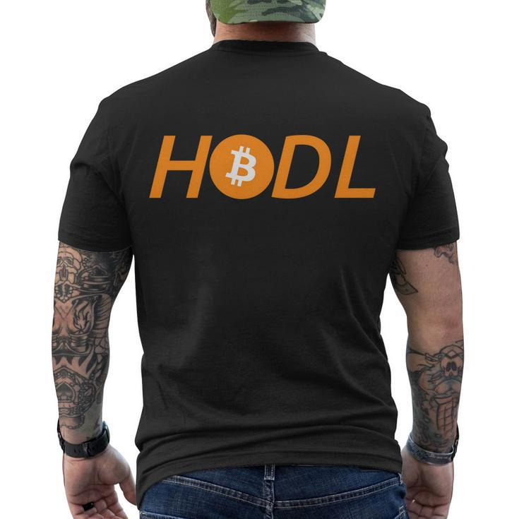 Hodl Bitcoin Logo Tshirt Men's Crewneck Short Sleeve Back Print T-shirt