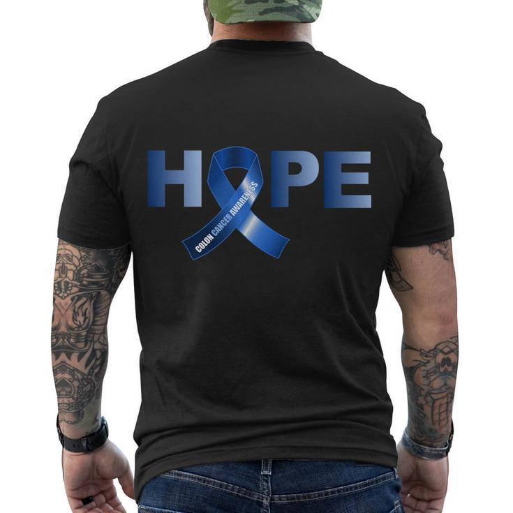 Hope Colon Cancer Awareness Fight Logo Men's Crewneck Short Sleeve Back Print T-shirt