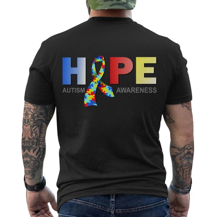 Hope For Autism Awareness Tribute Tshirt Men's Crewneck Short Sleeve Back Print T-shirt