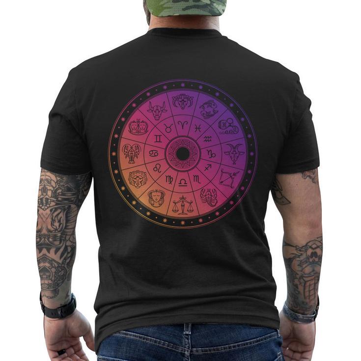 Horiscope Zodiac Wheel Men's Crewneck Short Sleeve Back Print T-shirt