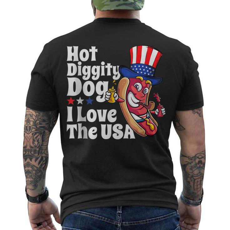 Hot Diggity Dog I Love The Usa 4Th Of July Party Men's T-shirt Back Print