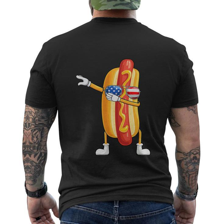 Hot Dog July 4Th Funny Dabbing Hotdog Men's Crewneck Short Sleeve Back Print T-shirt