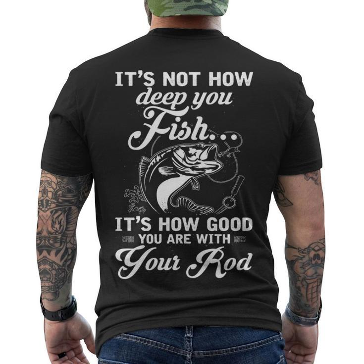 How Deep You Fish Men's Crewneck Short Sleeve Back Print T-shirt