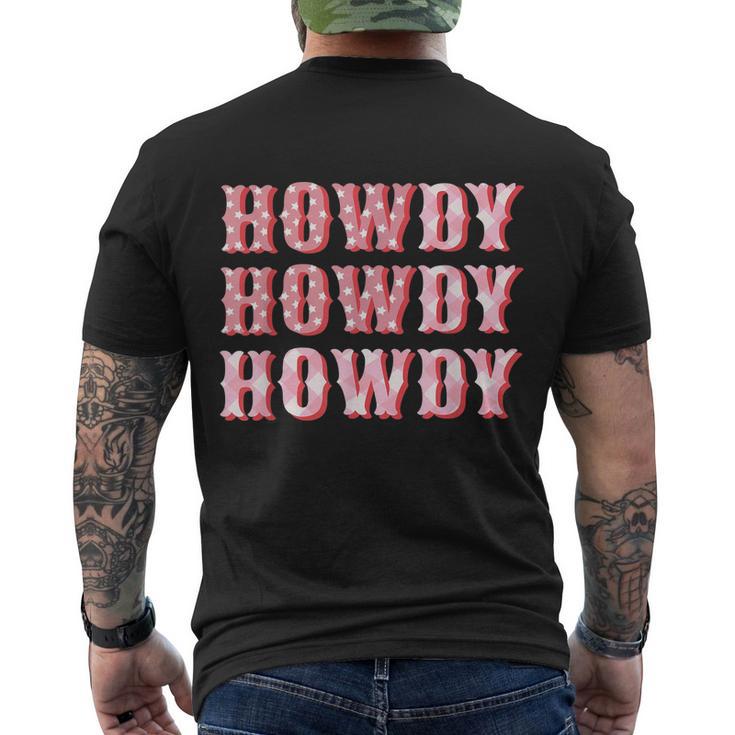 Howdy Cowgirl Boots Bling Women Cute Western Country Men's Crewneck Short Sleeve Back Print T-shirt