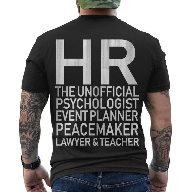 Hr The Unofficial Psychologist Men's T-shirt Back Print