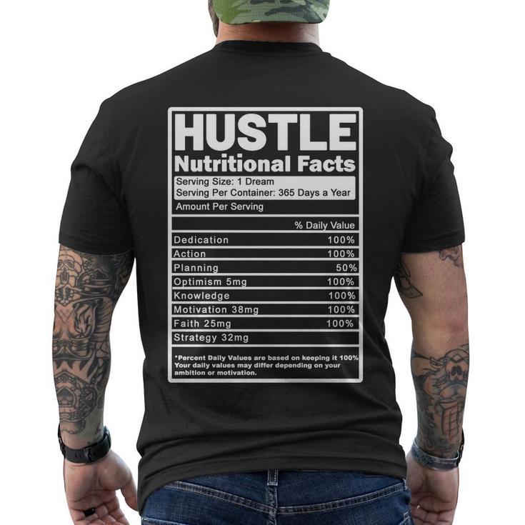 Hustle Nutrition Facts Values Tshirt Men's Crewneck Short Sleeve Back Print T-shirt