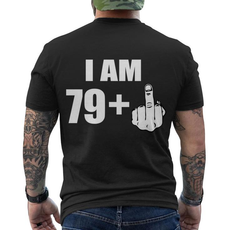 I Am 80 Middle Finger 80Th Birthday Gift Men's Crewneck Short Sleeve Back Print T-shirt