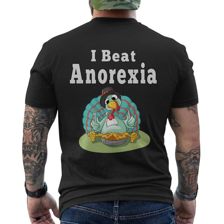 I Beat Anorexia Tshirt Men's Crewneck Short Sleeve Back Print T-shirt