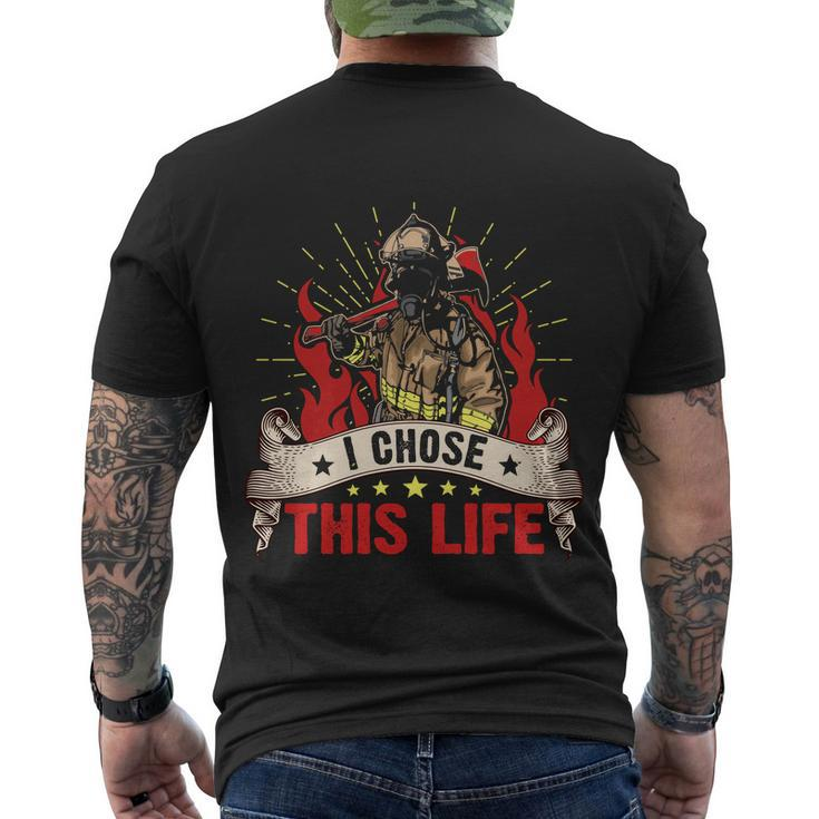 I Chose This Life Thin Red Line Men's Crewneck Short Sleeve Back Print T-shirt