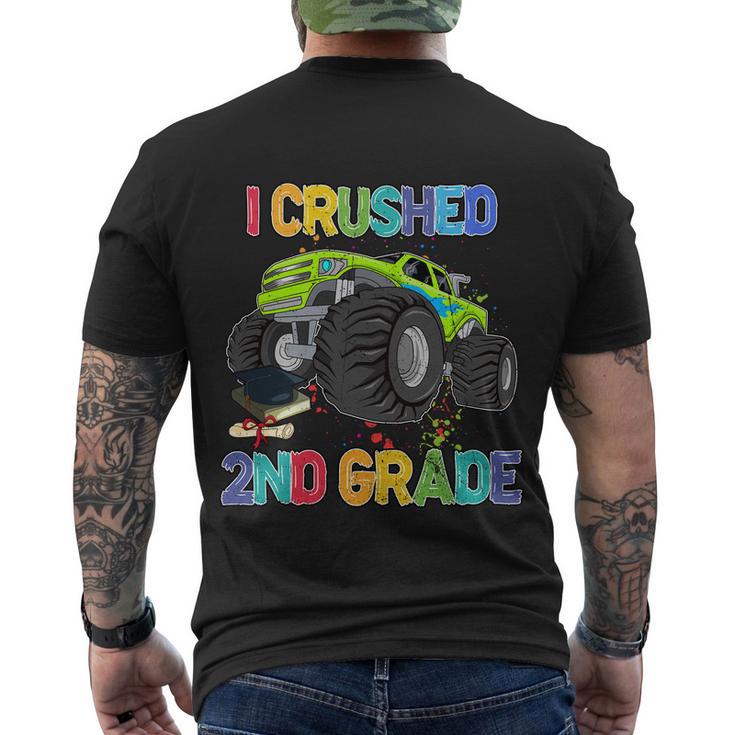 I Crushed 2Nd Grade Monter Truck Back To School Men's Crewneck Short Sleeve Back Print T-shirt